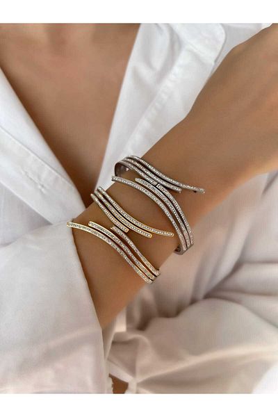 SONES Zircon Stone Detailed Design Non Darkening Steel Clamp - Sns10286