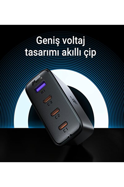 Acefast 100w Pd 3x Usb-c Usb-a 4 Port Hızlı Şarj Aleti Gan Destekli Güç Adaptörü - A94