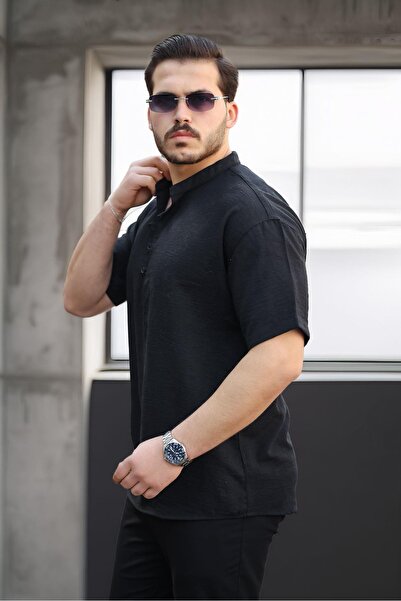 Valiberta Wes Oversize Полудълга панталона от бамбук с къс ръкав - Черно