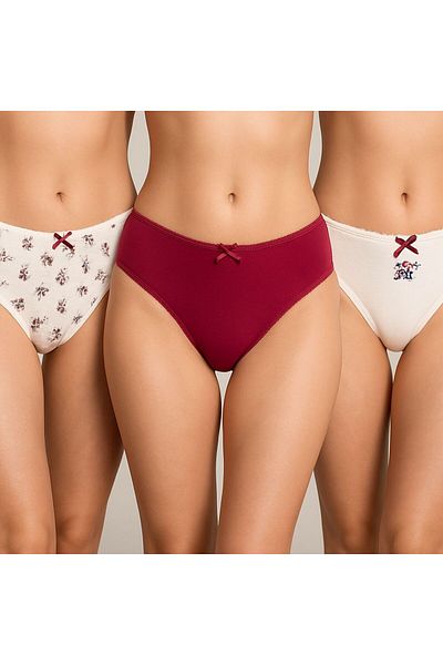 Pierre Cardin Rosalıe 2700 pamut 3 csomag gazdaságos bugyi nyomatokkal és mintával