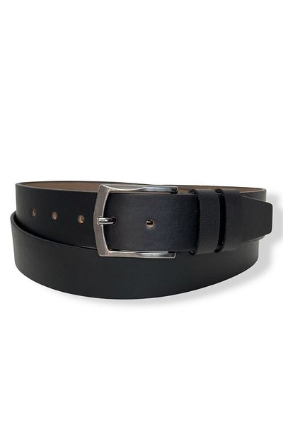 Gesa Men's Faux Leather Sports Black Belt 4 cm