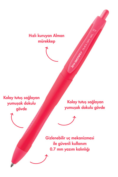 Serve Berry Jel Kalem 07mm Yakut Kırmızı