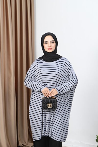 NİSUM MODA Striped Combed Tunic