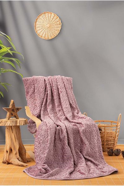 Cotton Box Emboss Double Blanket 220*240 g Dry