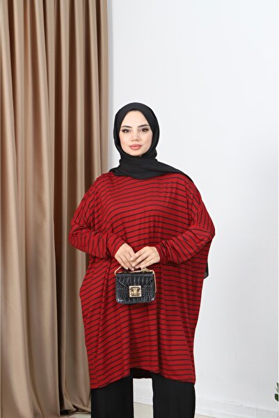 NİSUM MODA Striped Combed Tunic