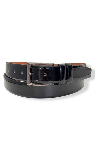 Gesa Men's Faux Leather Classic Patent Leather Belt 3.5 cm