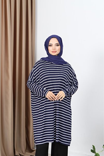 NİSUM MODA Striped Combed Tunic