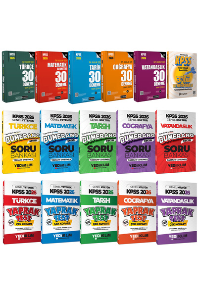 Pegem Akademi Yayıncılık 2026 KPSS Lisans Karma Set(Tüm Dersler 30 Deneme-Çek...