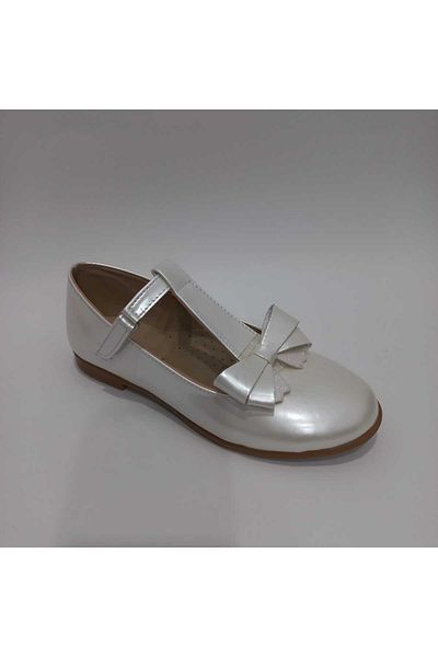 AKTAŞ ORTOPEDİ GIRL'S DOUBLE BOW-TIE SOLATED ORTHOPEDIC PEARL-PATTERN BABET SHOES