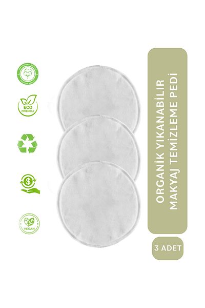 JUVERA Cosmeceuticals Organic Washable Makeup Removal Cotton Pad 3 Pieces - 100% Organic