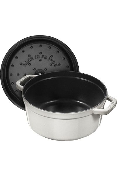 STAUB Cast Iron Cookware Round 28 Cm Truffle White