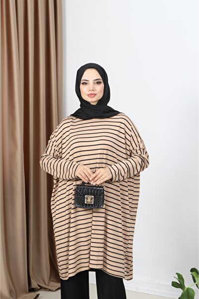 NİSUM MODA Striped Combed Tunic