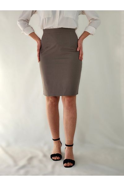 YAXİ Stone Color Woven Pen Skirt
