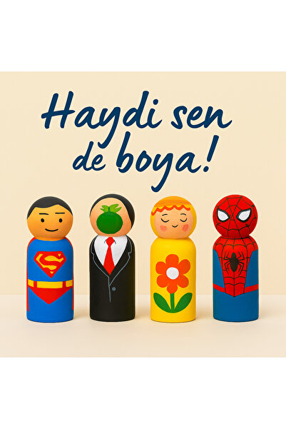 bi'heykel Boyanabilir 3’lü Alçı Figür Seti (Boya ve Fırça Dahil), Kendi Figürünü Tasarla Ve Yarat