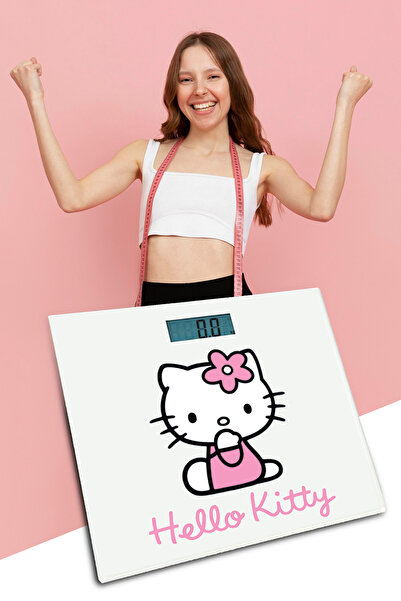 Hello Kitty Hello Kity Hk-b90018 Dijital Geniş Ekranlı Temperli Cam Banyo Baskül Tartı