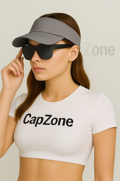 CapZone Visor Hat Unisex Tennis Hat with Uv Protection 100% Cotton Gray