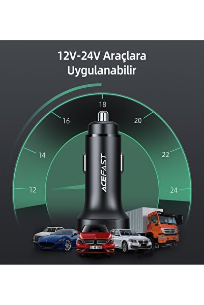 Acefast 72W 2C Metal Araç Şarj Cihazı- B2