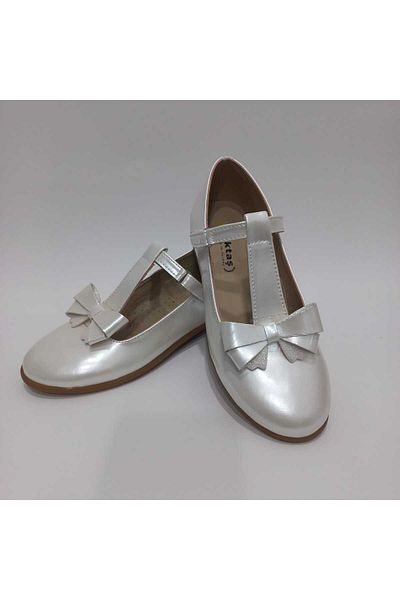 AKTAŞ ORTOPEDİ GIRL'S DOUBLE BOW-TIE SOLATED ORTHOPEDIC PEARL-PATTERN BABET SHOES