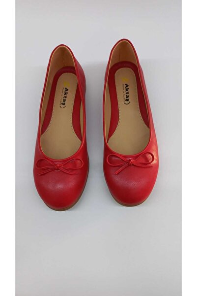 AKTAŞ ORTOPEDİ / Genç Kırımızı Mat Bıyınk Fiyonklu Babet Ayakkabı