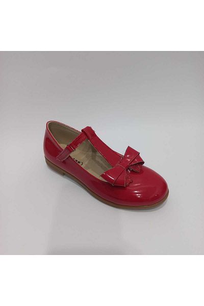AKTAŞ ORTOPEDİ GIRL'S DOUBLE BOWTOWN POLE ORTHOPEDIC RED FLAT BALETTE SHOES