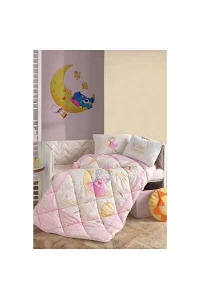 Clasy Pamuk Ranforce Bebek Uyku Seti Takımı Moon Pembe