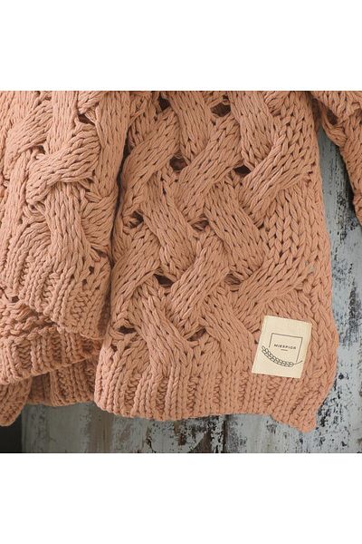 Miespiga Serenita Hair Knitted Knitwear Tv Blanket Throw Sofa Shawl