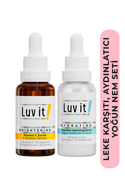 Luv it! Yoğun Nemlendirici Serum + C Vitamini Serumu (Nemlendirici- Aydınlatıcı-Cilt Tonu Eşitleyici)
