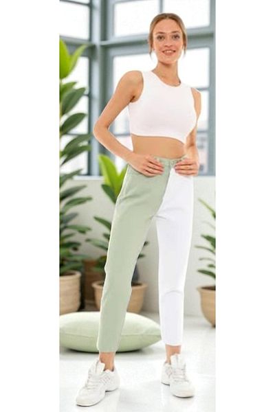 KOTOLOG Double Color Block Boyfriend Jeans