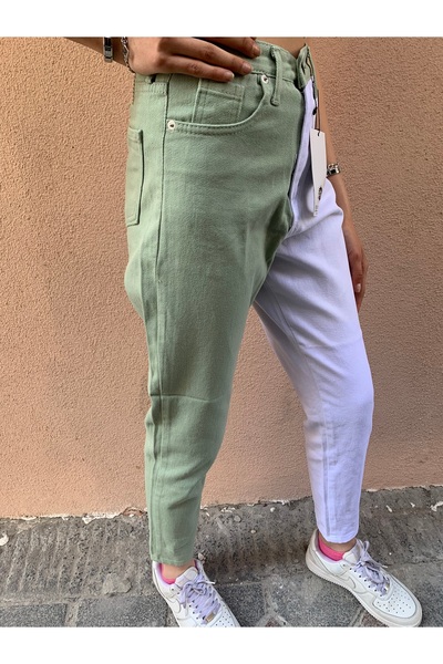 KOTOLOG Blocuri de culoare dublă Boyfriend Jean