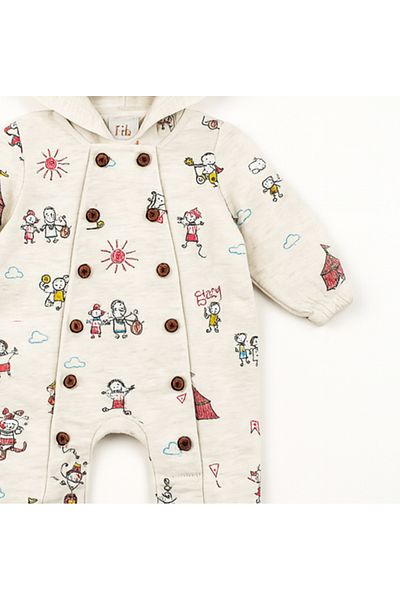 Baby Fou Red Long Jumpsuit - Tent Printed