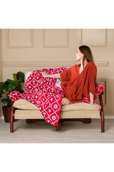 Miespiga Marine Pattern Knit Blanket Sofa Throw