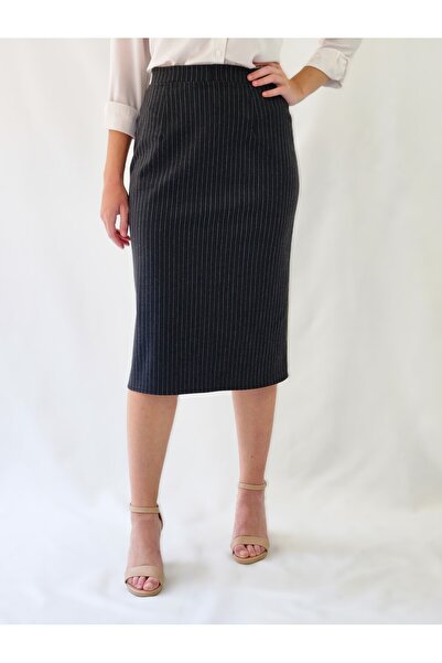 YAXİ FUSTA Creion ȚESUTĂ MIDI DIMENSIUNE NEGRĂ PENTRU FEMEI