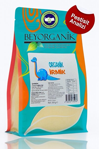 BEYORGANİK Organik Bebek Irmik 350gr (PESTİSİT VE AFLATOKSİN ANALİZLİ)