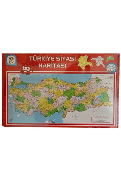 ONUR PUZZLE OYUNCAK 123 Parça Türkiye Siyasi Haritası Kutulu Puzzle