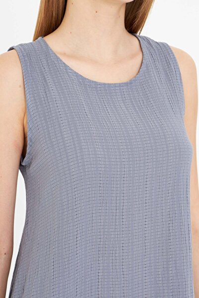 armonika Women's Gray Sleeveless Skirt Ruffle Dress Arm-18y001156