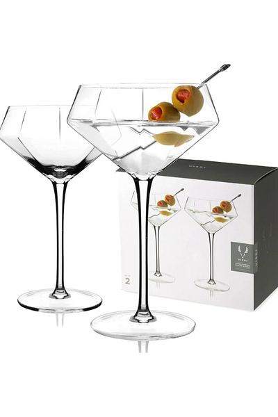 LUXXO Set 6 Prosecco/cocktail Glasses Made Of Crystal, Elysian, 325ml