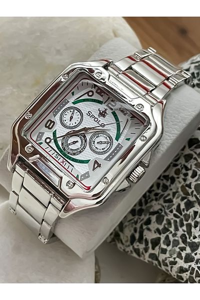 S.POLO New Season Silver Color Steel Cord Men's Wristwatch with Bracelet Gift Fathers' Day Gift