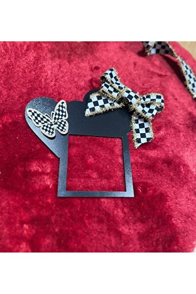 Marrone Ramă pentru priză cu fluture cu sclipici în carouri