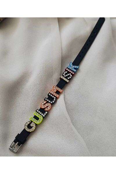 Hd Marketim Name Bracelet Charm Bracelet Write It Yourself Silicone Bracelet with Stones
