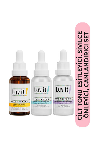 Luv it! Cilt Tonu Eşitleyici Yoğun Nemlendirici Ve Gözenek Sıkılaştırıcı 3’lü Cilt Bakım Seti