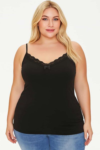 wear treasure Hnx Cotton Collar Lace Thin Strap Women's Undershirt