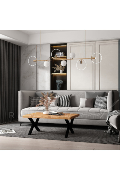 deryawood Raweyn Masif Ahşap Quercus Sulamalı Sehpa 70*120*45cm