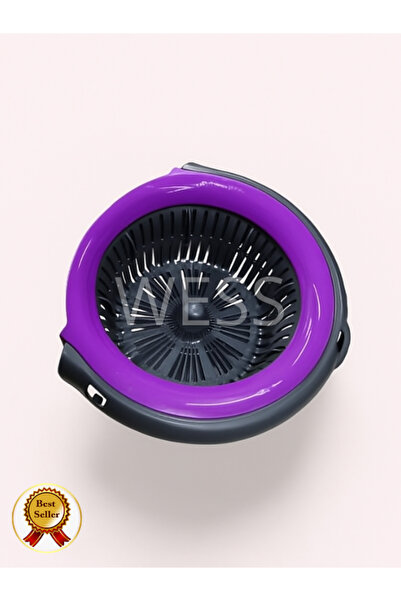 Spin Mop Döner Başlıklı Temizlik Seti Sıkma Aparatı Mor - Planex Clean