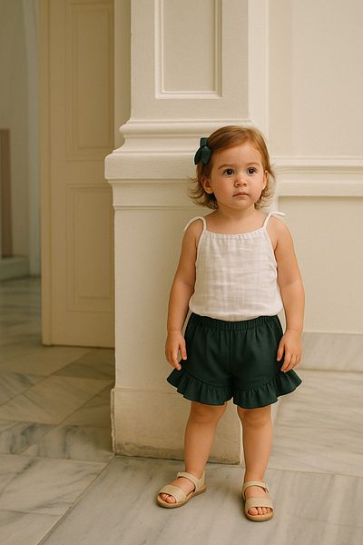 rg kidsstore Σετ 3 τμχ Μουσελίνα μπλούζα και σορτς Rib για κορίτσι