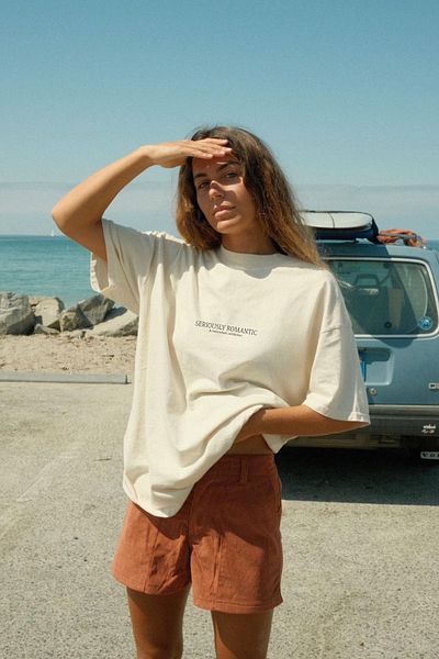 Le'sluette shadow of style Women's Sculpture Printed 100% Cotton Oversize T-Shirt