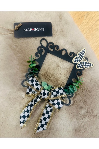 Marrone Bell Ornament Duo Set Checkered Socket Frame 8-17 cm