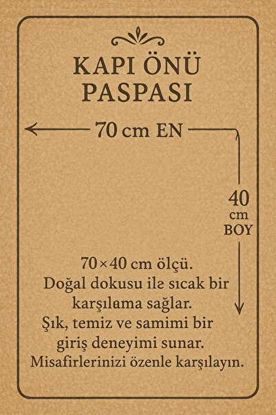 Marrone Çiçekli Paspas Kapı Önü paspası