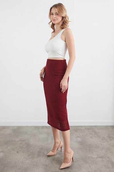 Fulla Moda Fusta de bază tricotată cu talie elastică