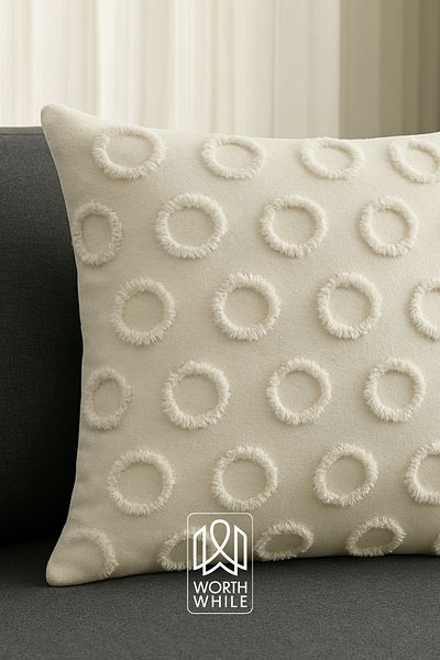 WorthWhile Decoratiune Moderna Husa de perna pentru canapea albă modernă 43x43 cm