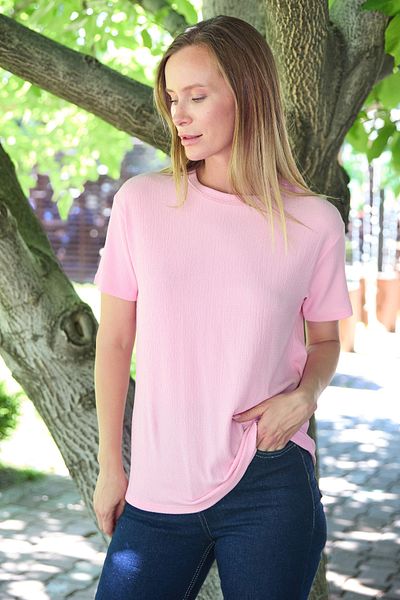 Fulla Moda Βασικό υφασμάτινο μπλουζάκι με περιτύλιγμα